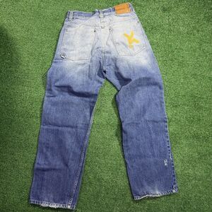 Vintage Kangol Y2K Denim Cargo Multipocket Pants Baggy Jeans Size 32